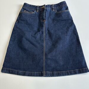 Boden Denim Skirt Womens 4 R Blue Jean Casual Classic Five Pocket Knee Length